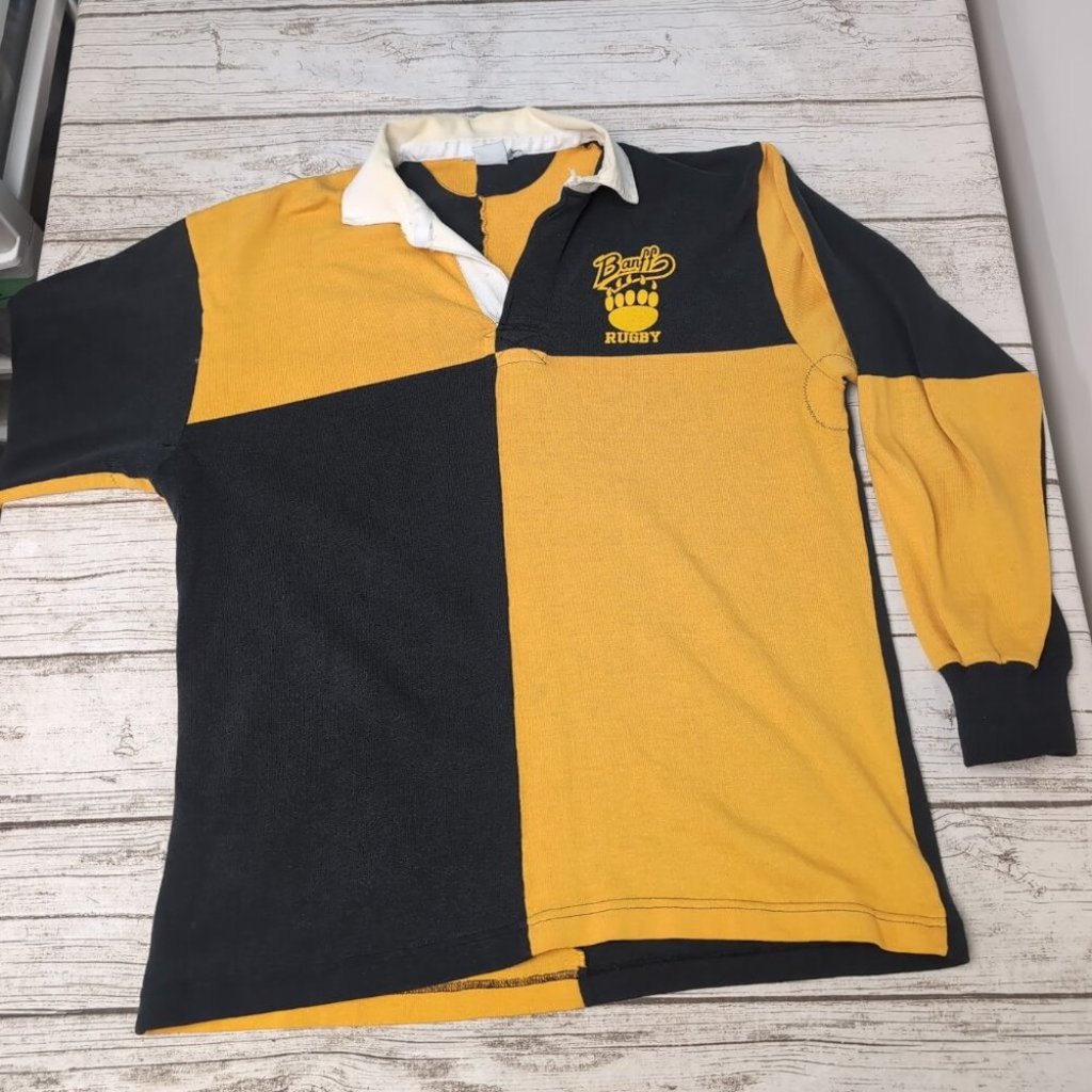 Vintage Black And Yellow Banff Rugby Shirt